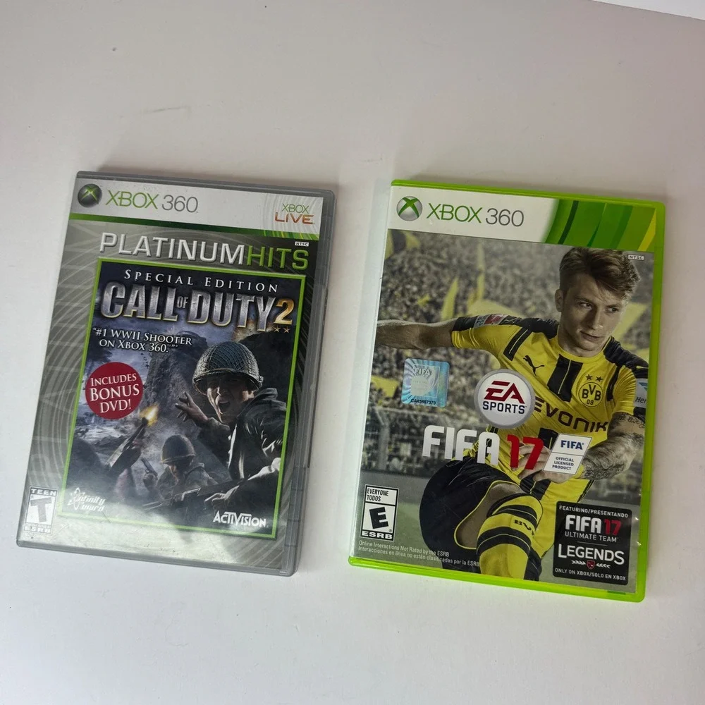 Microsoft Xbox 360 S Console Bundle 2 Controllers Kinect Call of Duty FIFA 17